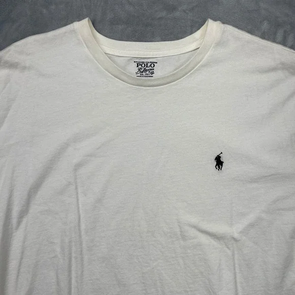 Polo Ralph Lauren T-Shirt Men's Big & Tall XXL White Pony Logo Cotton - Picture 2 of 6